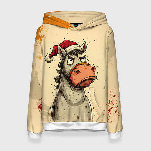 Женская толстовка Задумчивая лошадь / 3D-Белый – фото 1