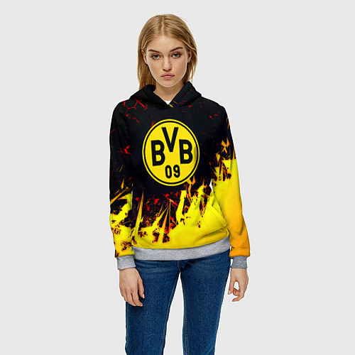 Женская толстовка Borussia краски соты / 3D-Меланж – фото 3