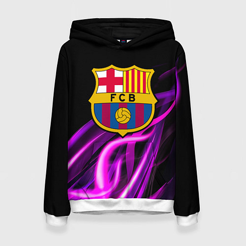 Женская толстовка Барселона неоновый огонь текстура / 3D-Белый – фото 1