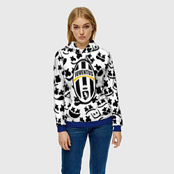 Толстовка-худи женская Маршмеллоу x Ювентус, цвет: 3D-синий — фото 2