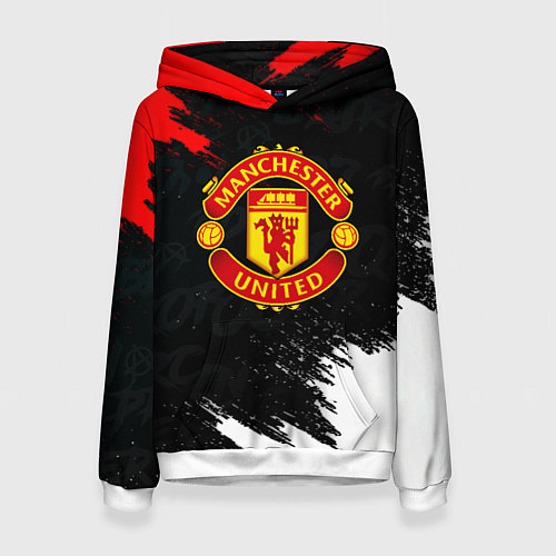 Женская толстовка Манчестер Юнайтед текстура / 3D-Белый – фото 1