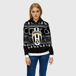 Толстовка-худи женская Ювентус геймер, цвет: 3D-белый — фото 2