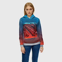Толстовка-худи женская Dota 2: Symbol, цвет: 3D-меланж — фото 2