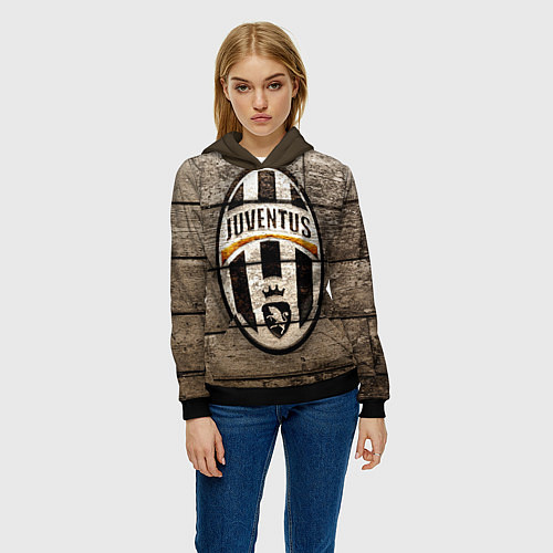 Женская толстовка Juventus / 3D-Черный – фото 3