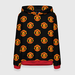 Толстовка-худи женская Manchester United Pattern, цвет: 3D-красный