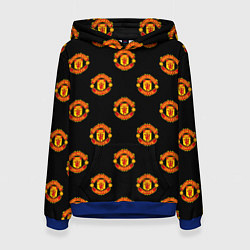 Толстовка-худи женская Manchester United Pattern, цвет: 3D-синий