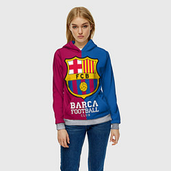 Толстовка-худи женская Barca Football, цвет: 3D-меланж — фото 2