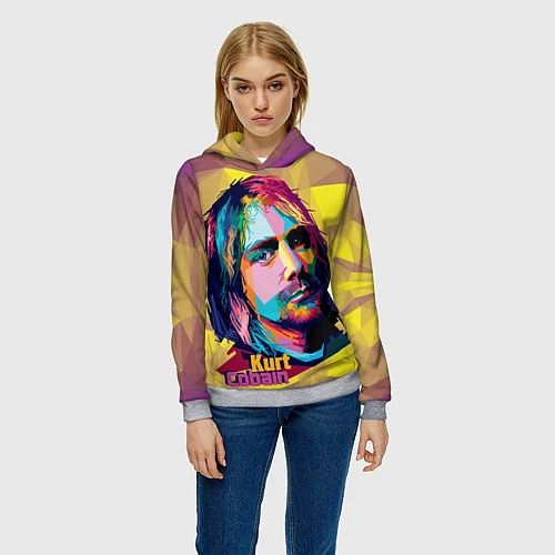 Женская толстовка Kurt Cobain: Abstraction / 3D-Меланж – фото 3