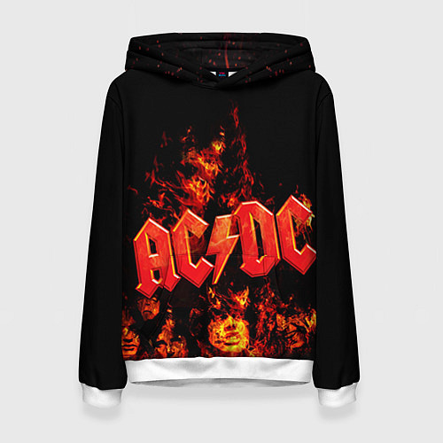 Женская толстовка AC/DC Flame / 3D-Белый – фото 1