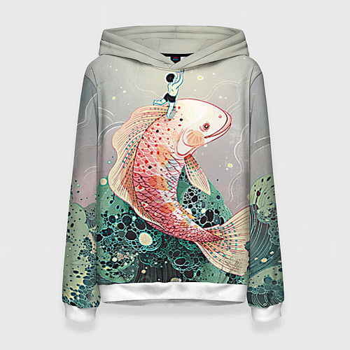 Женская толстовка Рыба / 3D-Белый – фото 1