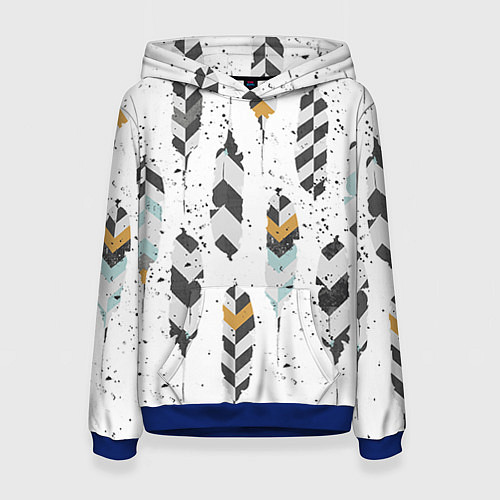 Женская толстовка Перья / 3D-Синий – фото 1