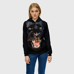 Толстовка-худи женская Пантера, цвет: 3D-черный — фото 2