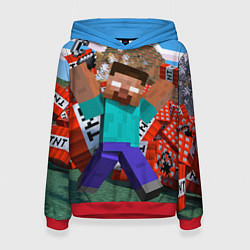 Толстовка-худи женская Minecraft Man, цвет: 3D-красный