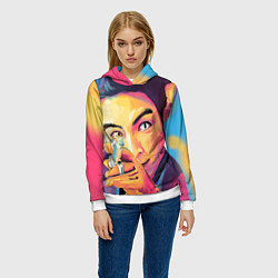 Толстовка-худи женская Big Bang Art, цвет: 3D-белый — фото 2