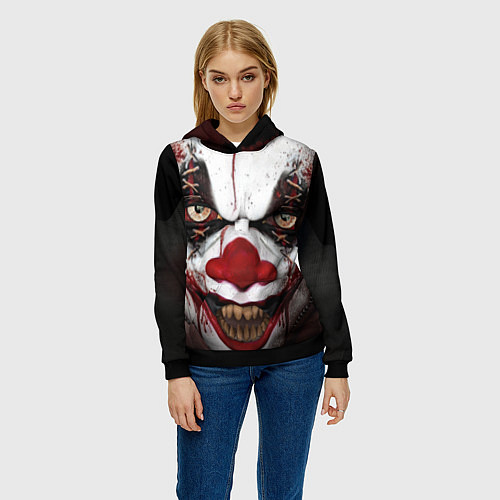 Женская толстовка Зомби клоун / 3D-Черный – фото 3