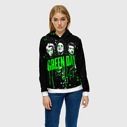 Толстовка-худи женская Green Day: Acid Colour, цвет: 3D-белый — фото 2