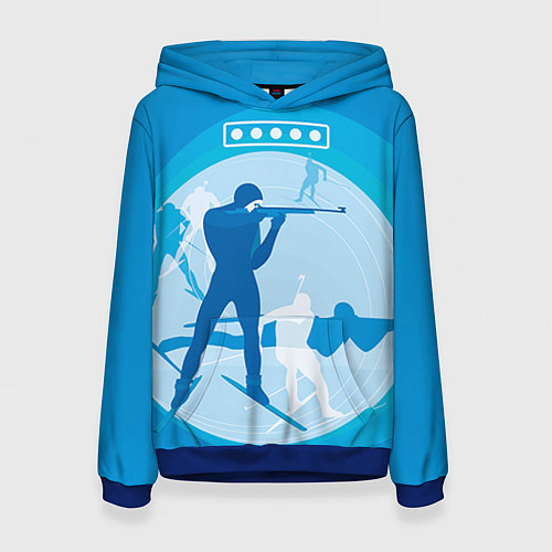Женская толстовка Биатлон / 3D-Синий – фото 1