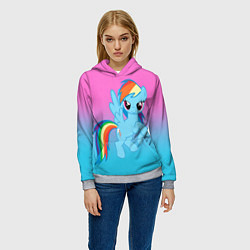 Толстовка-худи женская My Little Pony, цвет: 3D-меланж — фото 2