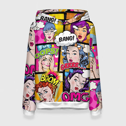 Женская толстовка POP ART / 3D-Белый – фото 1