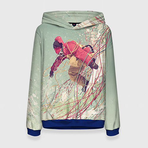 Женская толстовка Сноуборд / 3D-Синий – фото 1