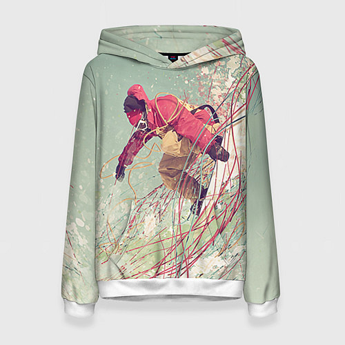 Женская толстовка Сноуборд / 3D-Белый – фото 1