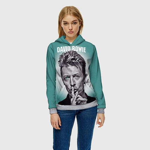 Женская толстовка Дэвид Боуи: тишина / 3D-Меланж – фото 3