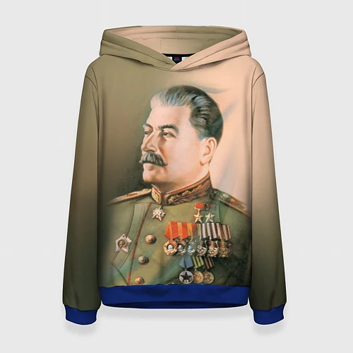 Женская толстовка Иосиф Сталин / 3D-Синий – фото 1
