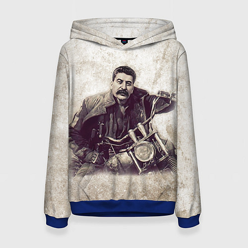 Женская толстовка Сталин байкер / 3D-Синий – фото 1