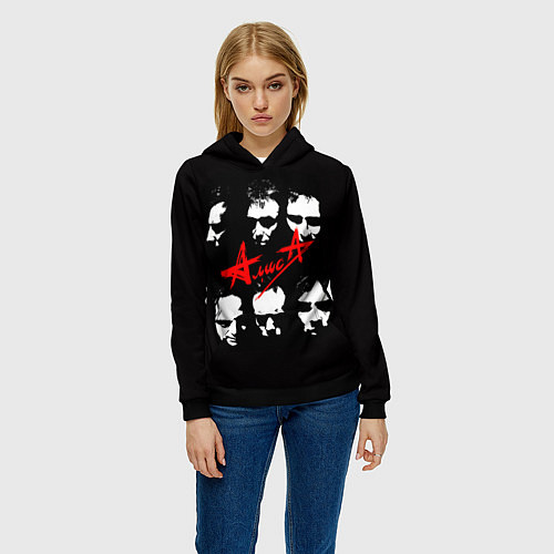 Женская толстовка Группа АлисА / 3D-Черный – фото 3