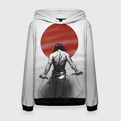 Толстовка-худи женская Ярость самурая, цвет: 3D-черный