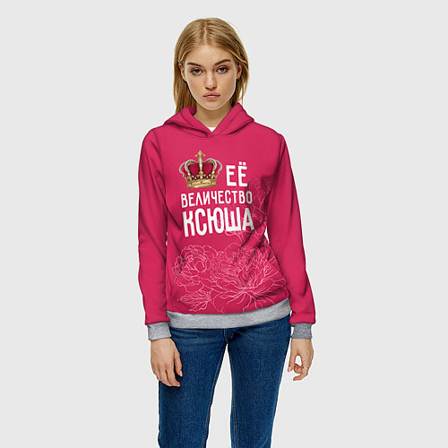 Женская толстовка Её величество Ксюша / 3D-Меланж – фото 3