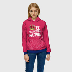 Толстовка-худи женская Её величество Марина, цвет: 3D-синий — фото 2