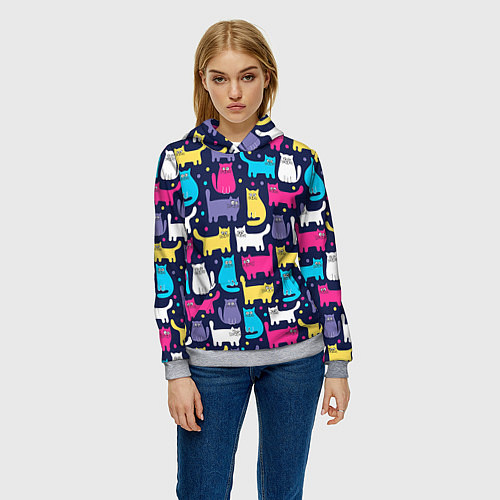 Женская толстовка Котятки / 3D-Меланж – фото 3