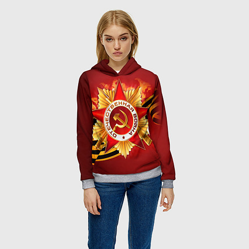 Женская толстовка День победы 4 / 3D-Меланж – фото 3