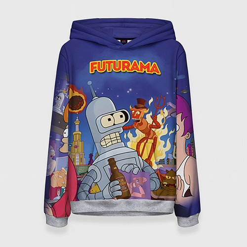 Женская толстовка Futurama Devil / 3D-Меланж – фото 1