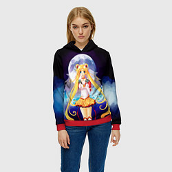 Толстовка-худи женская Сейлор Мун, цвет: 3D-красный — фото 2