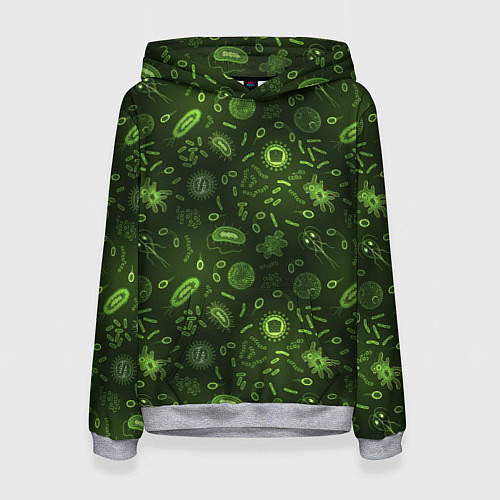 Женская толстовка Микробы / 3D-Меланж – фото 1