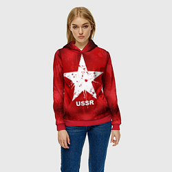 Толстовка-худи женская USSR Star, цвет: 3D-красный — фото 2