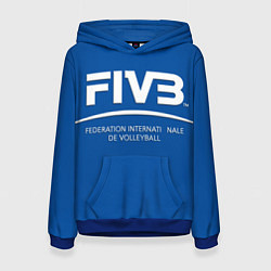 Толстовка-худи женская Волейбол FIVB, цвет: 3D-синий