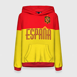 Толстовка-худи женская Сборная Испании: Евро 2016, цвет: 3D-красный