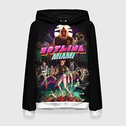 Толстовка-худи женская Hotline Miami, цвет: 3D-белый