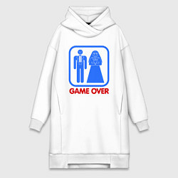 Женское худи-платье Game over, цвет: белый