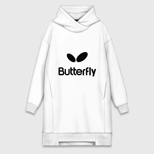 Женская толстовка-платье Butterfly Logo / Белый – фото 1
