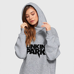 Женское худи-платье Linkin Park, цвет: меланж — фото 2