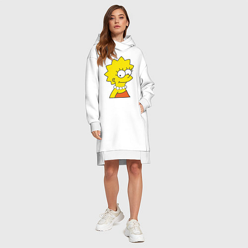 Женская толстовка-платье Lisa Simpson / Белый – фото 4