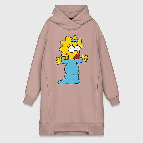 Женская толстовка-платье Maggie Simpson / Пыльно-розовый – фото 1