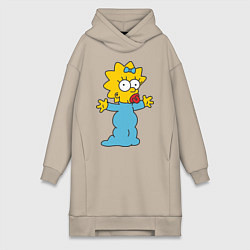 Женское худи-платье Maggie Simpson, цвет: миндальный