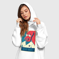 Женское худи-платье Zoidberg: Why not?, цвет: белый — фото 2