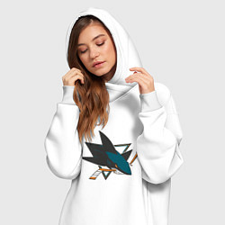 Женское худи-платье San Jose Sharks, цвет: белый — фото 2