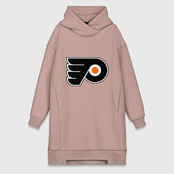 Женское худи-платье Philadelphia Flyers, цвет: пыльно-розовый